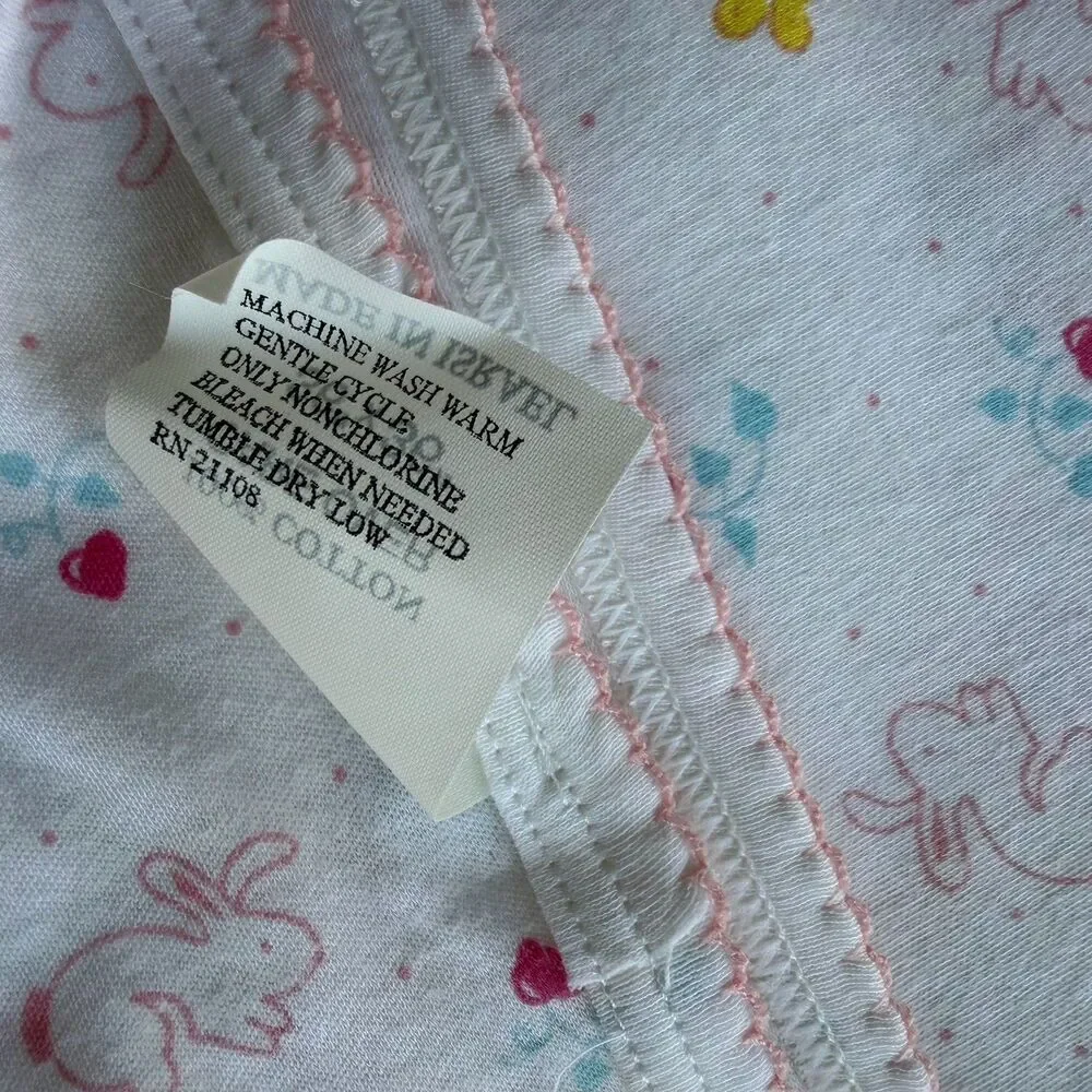 Vintage Lacoste Baby Blanket Cotton 80’s / 90’s Nursery Bunnies Cottagecore